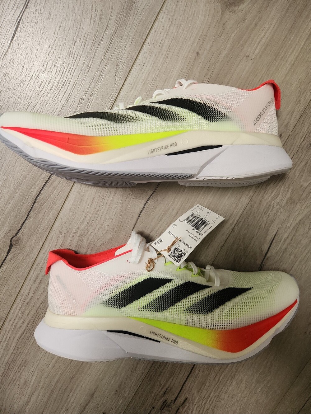 adidas Adizero Boston 12 Running Shoes White JQ2554 Women's Size 9